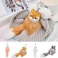 thumbnail image 1 of SPRING PARK Cute Fluffy Fox Keychain Cartoon Pendant Car Key Ring Holder Purse, 1 of 8