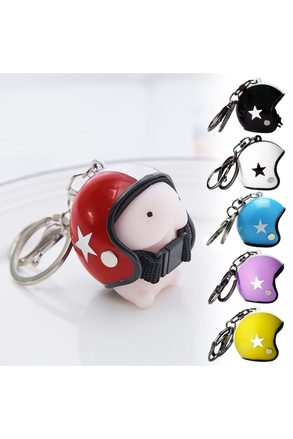 Cute Keyring Motorcycle Helmet Key Holder Ring Keychain Bike Auto Pendant