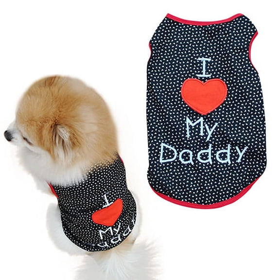 SPRING PARK Cute Love My Daddy Printed Dog Shirt Summer Vest Costume Apparel Vest for Pet Puppy