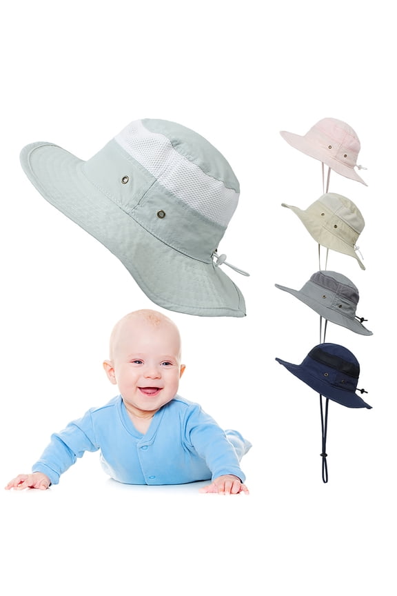Cute Mesh Patched Polyester Fisherman Hat Bucket Hat For Kids