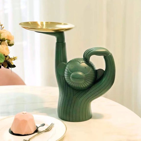 SPRING PARK Cute Monkey Fruit Cake Dessert Candy Storage Decorative Storage Organizer Serving Tray for Kitchen Tableware