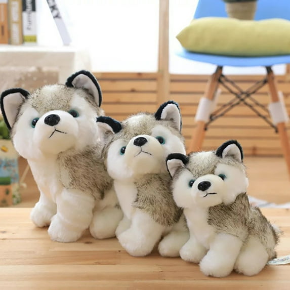 SPRING PARK Cute Simulation Husky Dog Plush Toy Puppy Stuffed Animal Kids Boys Girls Doll Toy