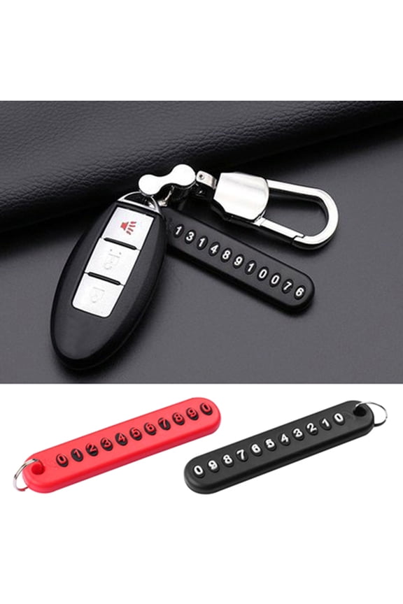 DIY Anti-Lost Phone Number Pendant Car Key Chian Keyring Handbag Hanging Decor