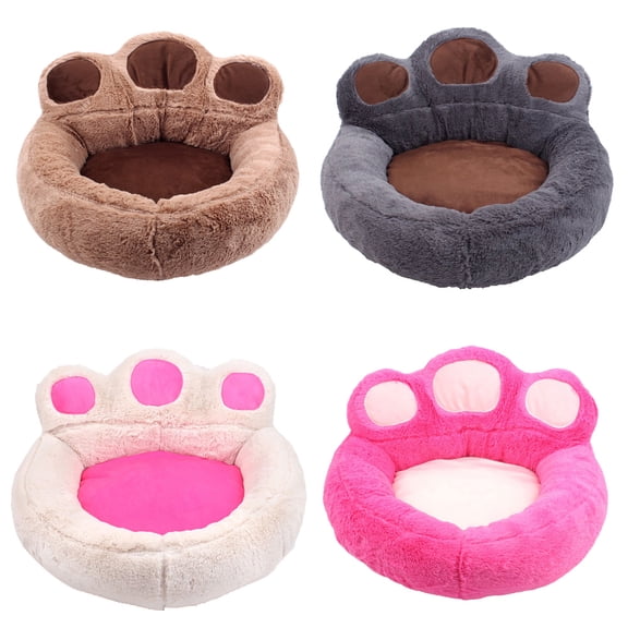 SPRING PARK Dog Bed Cat Bear Paw Shape Bed , Pet Bed Plush Cuddler Round Comfortable for Small Medium Large Dogs Ultra Soft Calming Bed Self Warming Indoor Sleeping Bed