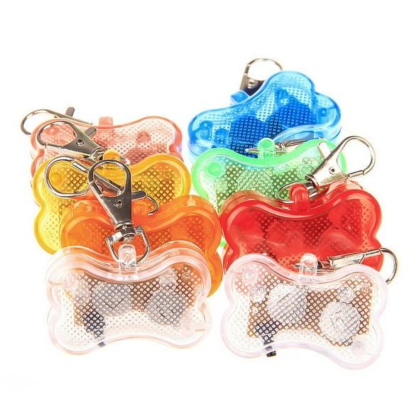SPRING PARK Dog Collar LED Lights Glow in The Dark Dog Collar Waterproof Plastic Dog Bone Tag Light Pet Safety Night Walking Lights for Dogs Night Time Walking Camping
