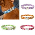 thumbnail image 1 of SPRING PARK Dog Collar Zinc Alloy Buckle Floral Print Tie Available in Adjustable Sizes for Small Medium Large Dogs, 1 of 7