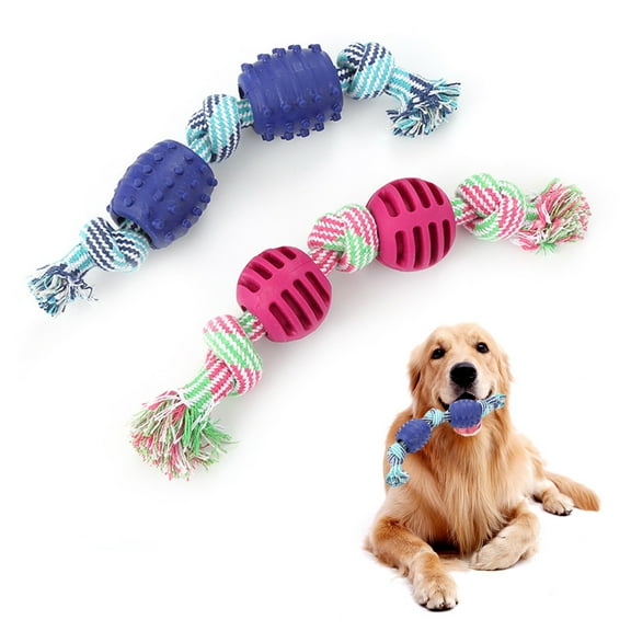 SPRING PARK Dog Pet Toy Cotton Braided Puppy Bone Rope Teeth Clean Tug Chewing Treats Knot