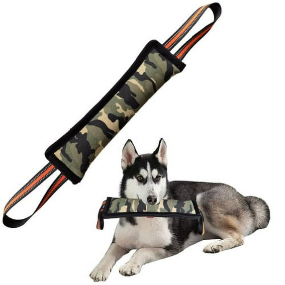 SPRING PARK Dog Tug Toy, Dog Bite Jute Pillow Pull Toy with Strong Handles, Perfect for Tug of War, Puppy Training Interactive Play, Durable Bite Training Toys for Medium to Large Dogs