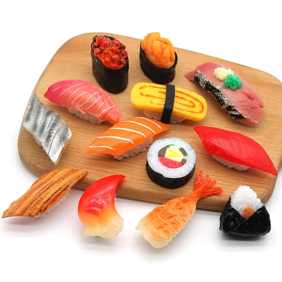 SPRING PARK Dollhouse Japanese Food Model Toy Children Play House Toy, Cartoon Pendant Simulated Fridge Decoration Sushi Model Food Toy Gift, Kids Doll House Miniature Ornament