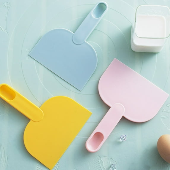 SPRING PARK Dough Scraper , Plastic Offset Spatula Cake Scraper Tools for Baking, Icing Fondant Smoother Cutters, Bowl Scraper Utensils Accessories, Cake Decorating Supplies
