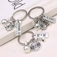 thumbnail image 1 of SPRING PARK Dumbbell Barbell Shape I Can Letter Pendant Key Ring Holder Keychain Portable Hangs Keychain, 1 of 8