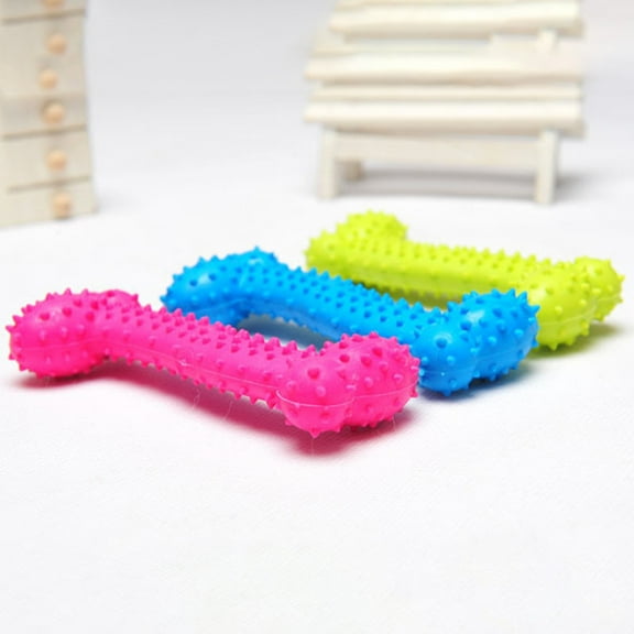 SPRING PARK Durable Pet Dog Cat Puppy Bone Shape TPR Tooth Cleaning Molar Bite Chewing Toy
