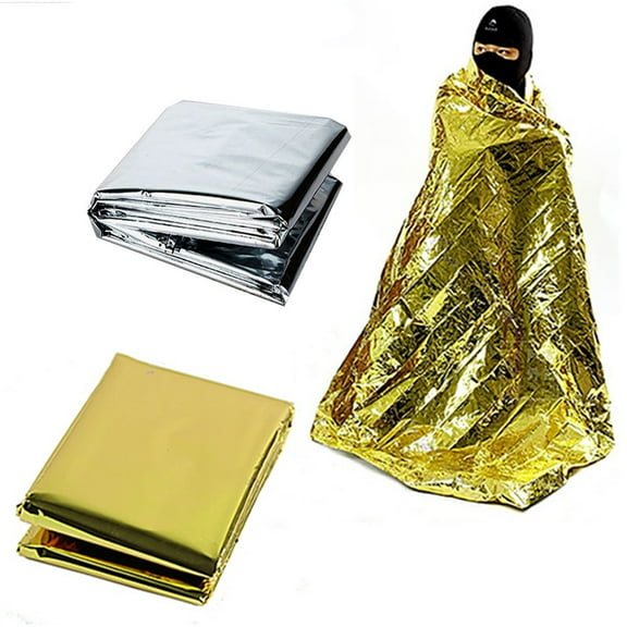 SPRING PARK Emergency Foil Paper Thermal Compact Waterproof Blankets for First Aid Kits, Natural Disasters Equipment, Retain Body Heat, Keeps You Warm