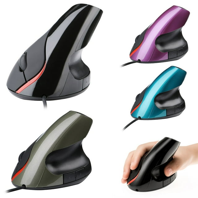 SPRING PARK Ergonomic Office Vertical USB Wired Mouse 5 Buttons 1200 DPI Optical Mice for PC Laptop