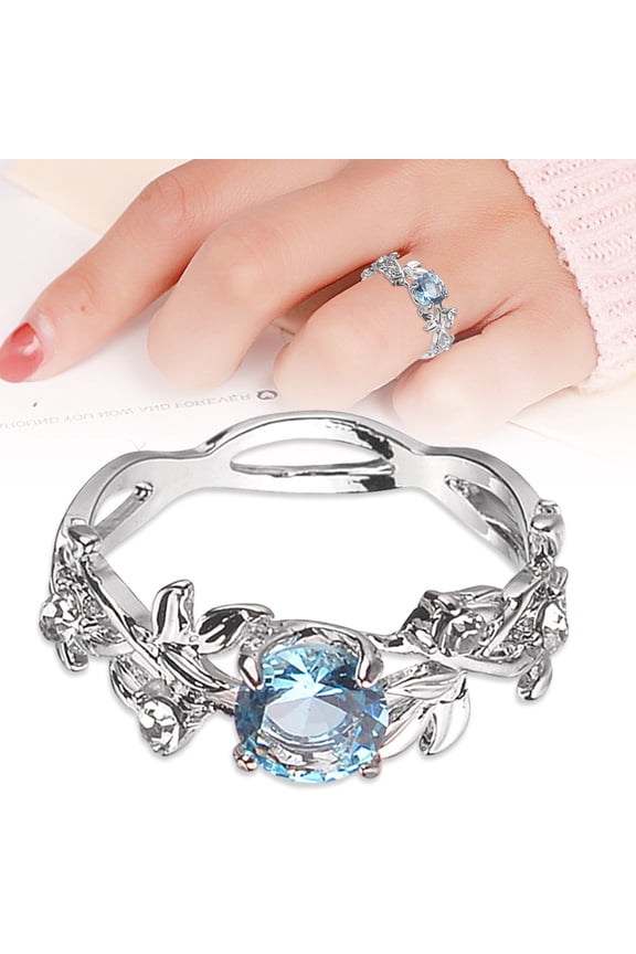 Fashion Creative Leaves Design Alloy Rings Elegant Jewelry for Women