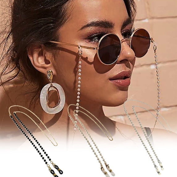 SPRING PARK Fashion Eyeglass Sun Glass Leash Holder Chain Faux Pearl Beads Accessories