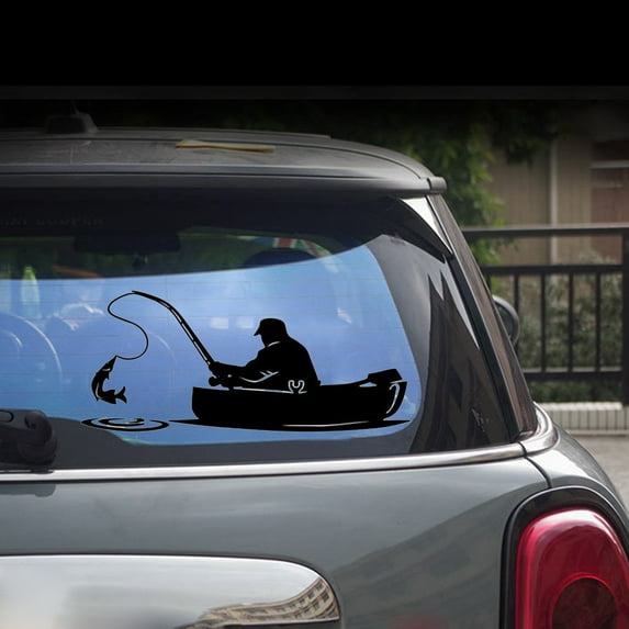 SPRING PARK Fashion Fishing Fish Boat Pattern Truck Car Stickers Window Decals Decoration