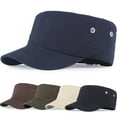 thumbnail image 1 of SPRING PARK Fashion Men's Solid Color Vintage Flat Peaked Cap Outdoor Sun Protection Baseball Hat, 1 of 4