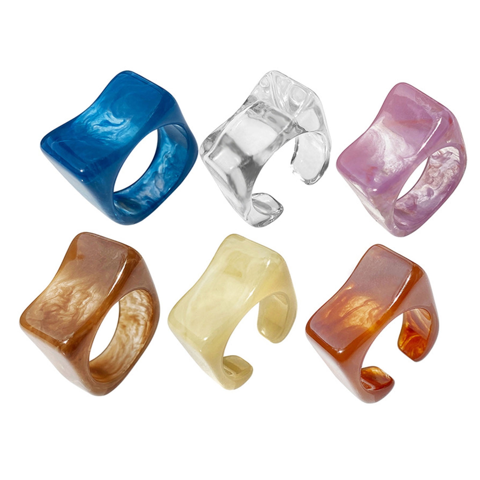 SPRING PARK Fashion Resin Ring Women Transparent Wedding Jewelry
