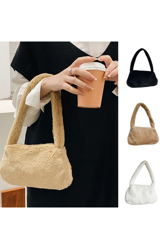 Fashion Shoulder Underarm Bag Women Plush Soft Autumn Winter Fashion