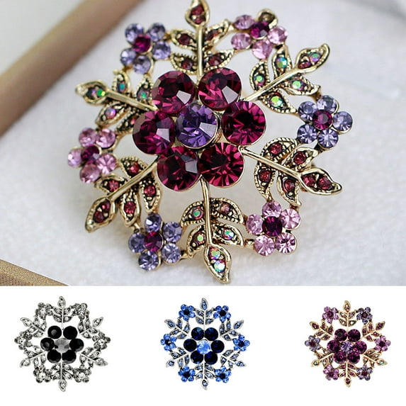 SPRING PARK Fashion Women Brooch Pin Fashion Jewelry Clear Rhinestone Snowflake Jewelry Gift