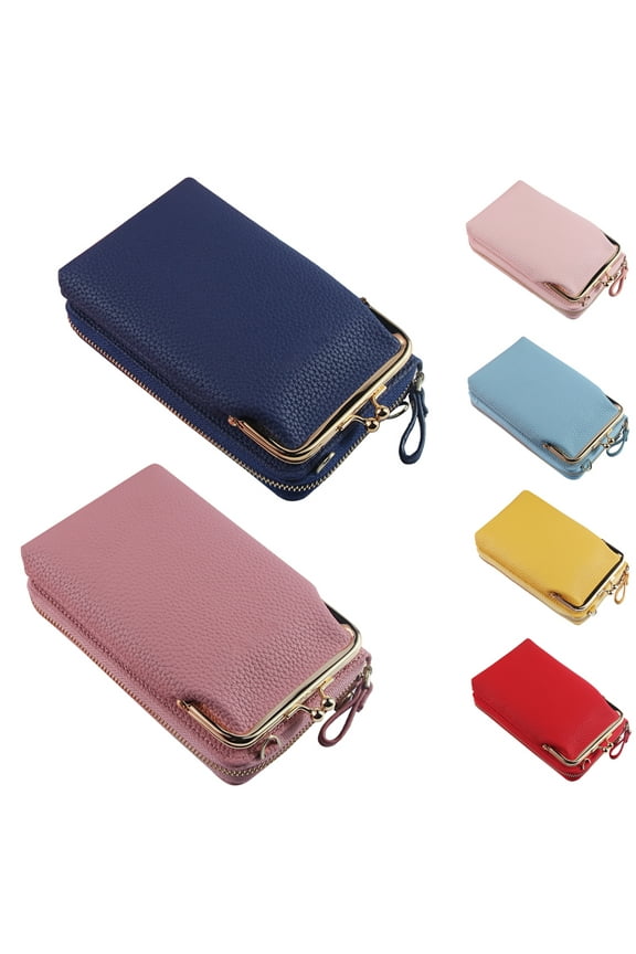 Fashion Women Shoulder Bag Faux Leather Phone Purse Zipper Wallet Clutch