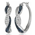 thumbnail image 1 of SPRING PARK Fashion Women Two-tone Rhinestone Ear Hoop Earrings Jewelry Accessory Gift, 1 of 5
