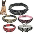thumbnail image 1 of SPRING PARK Faux Leather Spiked Anti-bite Collar Studded Punk Dog Collar for Small/X-Small Breeds and Puppies, 1 of 7