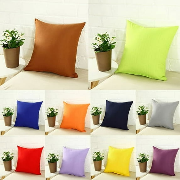 SPRING PARK Faux Suede Pillow Case Sofa Waist Throw Cushion Solid Cover Home Decor