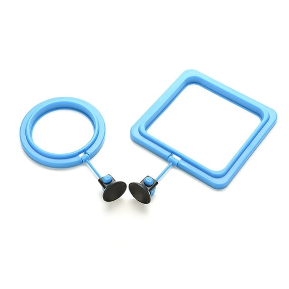 SPRING PARK Fish Feeding Ring Square and Round Shape, Aquarium Fish Tank Feeding Ring/Suction-Cup Floating Food Circle, Eco-Friendly Fish Safe Food Feeder