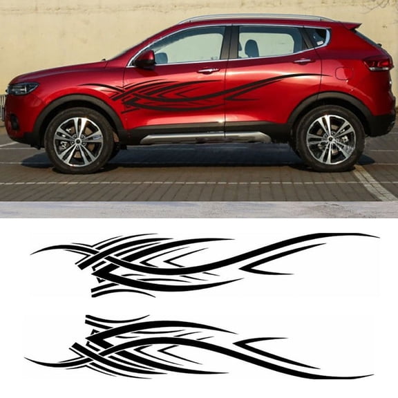 SPRING PARK Flame Stripes Auto Car-Styling Vehicle Body 2 Side Decals Stickers Decoration