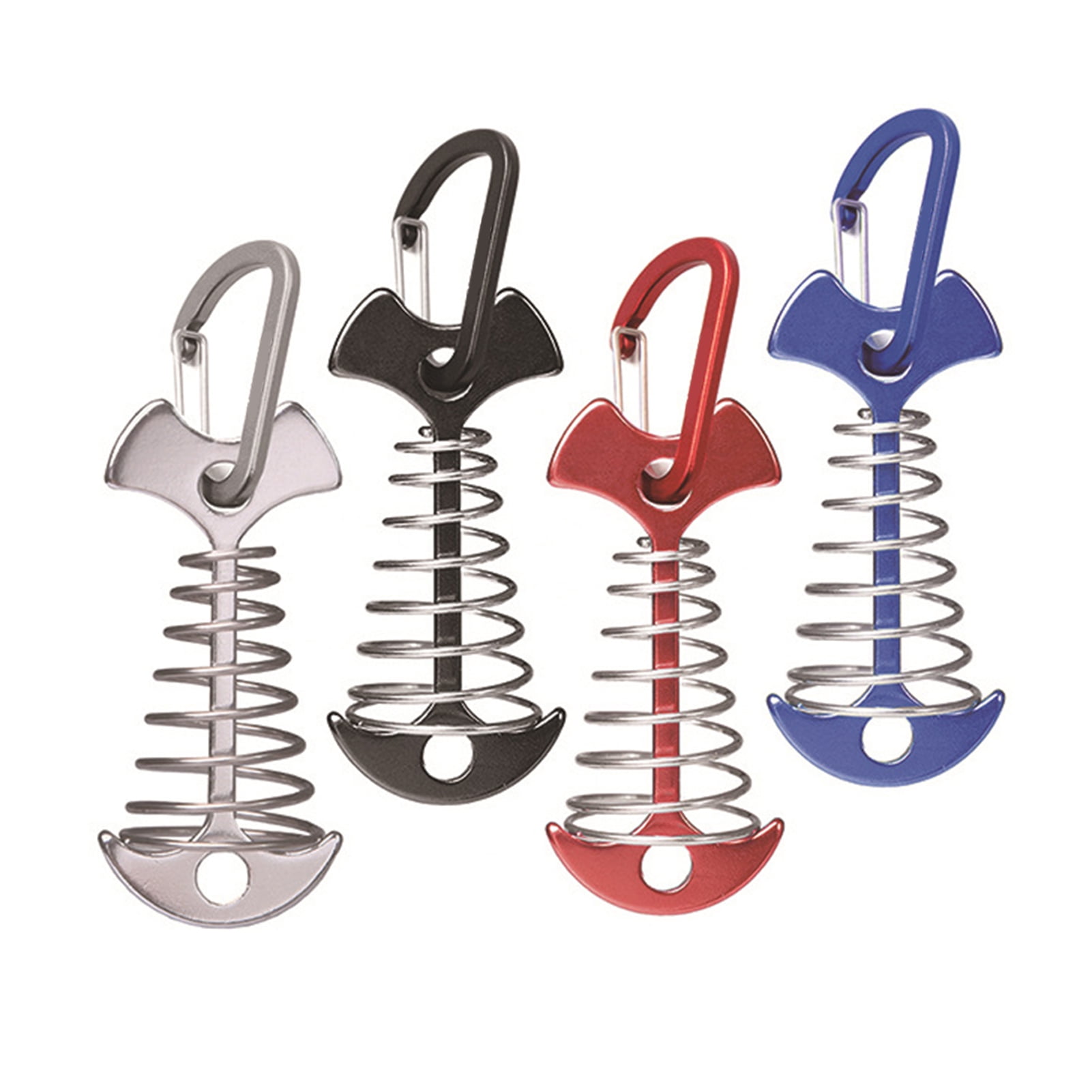 Fishbone Spring Pegs SPRING PARK Flexible Hiking Camping Aluminum Alloy Fishbone Hook with ...