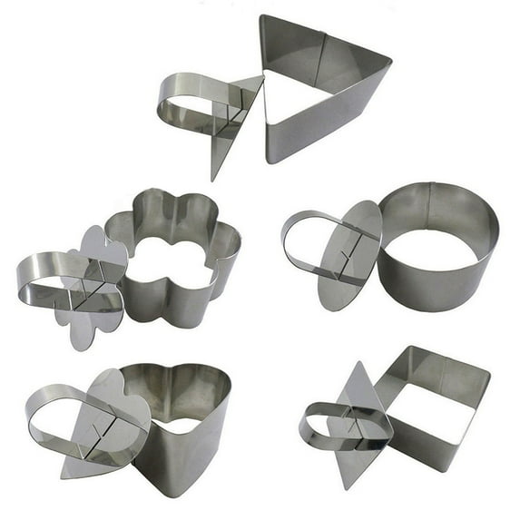 SPRING PARK Flower Heart Shape Mold Mousse Ring Mold Stainless Steel Cake Cutter Bake ware