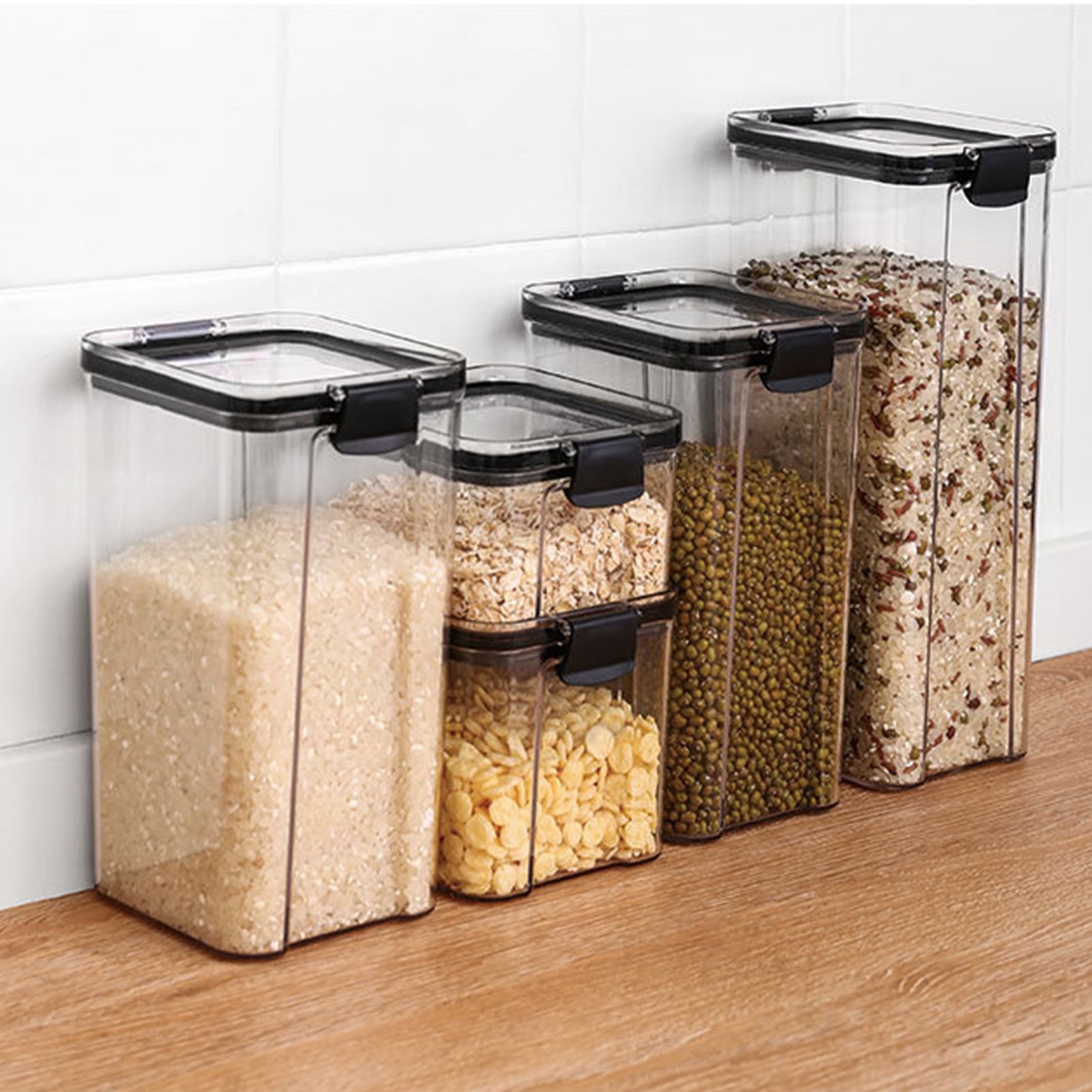 SPRING PARK Sealed Food Storage Containers Plastic Kitchen Pantry Storage  Containers for Sugar, Flour and Baking Supplies 