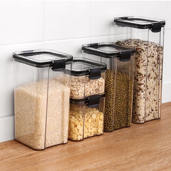 SPRING PARK Food Storage Containers Kitchen Pantry Organization and Storage, BPA-Free, Plastic Canisters with Durable Lids Ideal for Cereal, Flour & Sugar