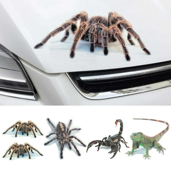 SPRING PARK Funny 3D Spider Lizard Scorpion Car Sticker Vehicle Window Mirror Bumper Decal Decor
