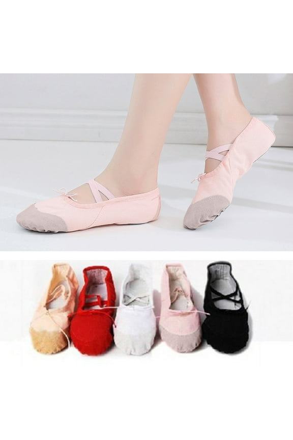 Girls Canvas Ballet Shoes Ballet Slipper for Kids Women Yoga Shoes for Dancing