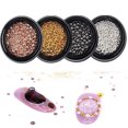 thumbnail image 1 of SPRING PARK Gold Silver Mini Metallic Caviar Nail Beads for 3D Metal Nail Ball Decoration Manicure Tools, 1 of 7