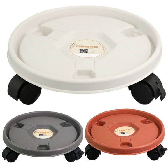 SPRING PARK Gray plastic Round Plant Caddies with Heavy Duty Wheels
