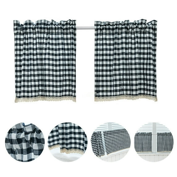 SPRING PARK Half Short Curtain Home Lace Sheer Window Drapes Cafe Kitchen Door Valance Decor
