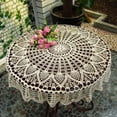 thumbnail image 1 of SPRING PARK Handmade Crochet Cotton Tablecloth Round Crochet Tablecloths for Wedding, 1 of 5