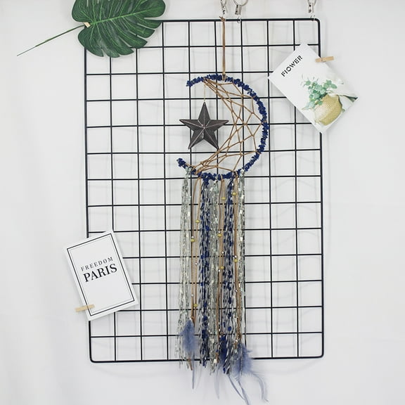 SPRING PARK Handmade Moon Star Feather Tassel Dream Catcher Wall Hanging Decoration Ornament