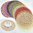 thumbnail image 1 of SPRING PARK Handwoven Round Paper Fiber Place Mats, 38cm, Natural Color, No-Slip Design, 1 of 7