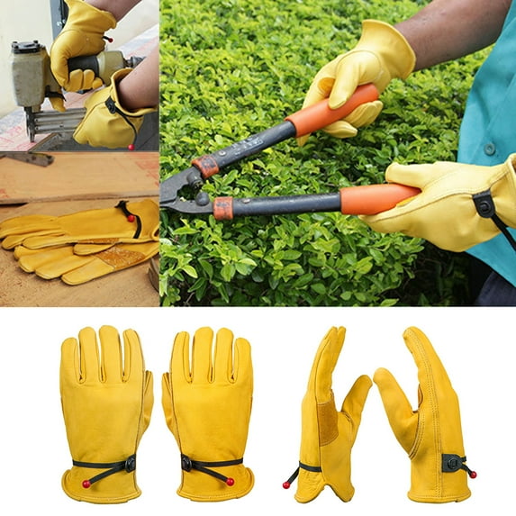 SPRING PARK Heavy Duty Industrial Safety Work Gloves Cowhide Leather Gloves for Rubbing Jewelry Driving Riding Gardening Farm Extremely Soft Perfect Fit for Men & Women