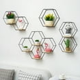 thumbnail image 1 of SPRING PARK Hexagonal Iron Grid Shelf Wall Hanging Rack Geometric Figure Home Room Decor, 1 of 7