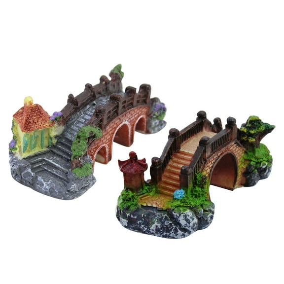 SPRING PARK Home Artificial Bridge Fish Tank Ornament Resin Aquarium Fish Tank Decoration