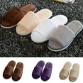 thumbnail image 1 of SPRING PARK Home Indoor Hotel Slippers Round Toe Coral Fleece Shoes Slip On Footwear Men Women, 1 of 8