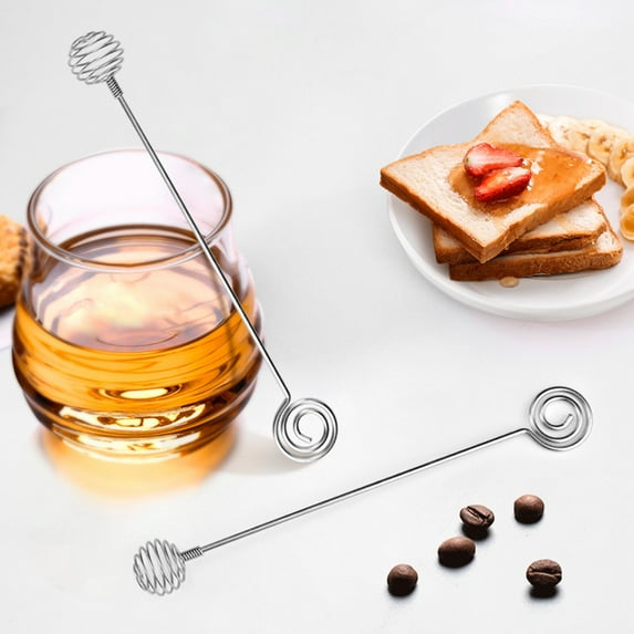 SPRING PARK Honey Dipper Stick, 304 Stainless Steel Durable Honey Spoon for Honey Pot Jar Containers