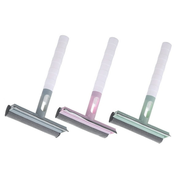 SPRING PARK Household Double-side Brush Window Squeegee Cleaning Tool Window Cleaner Car Squeegee Windshield Cleaning Sponge and Rubber Squeegee