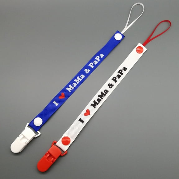 SPRING PARK I Love Mama Papa Pacifier Clips Flexible Rings Pacifier Clip Band Nipple Holder Teether Toy